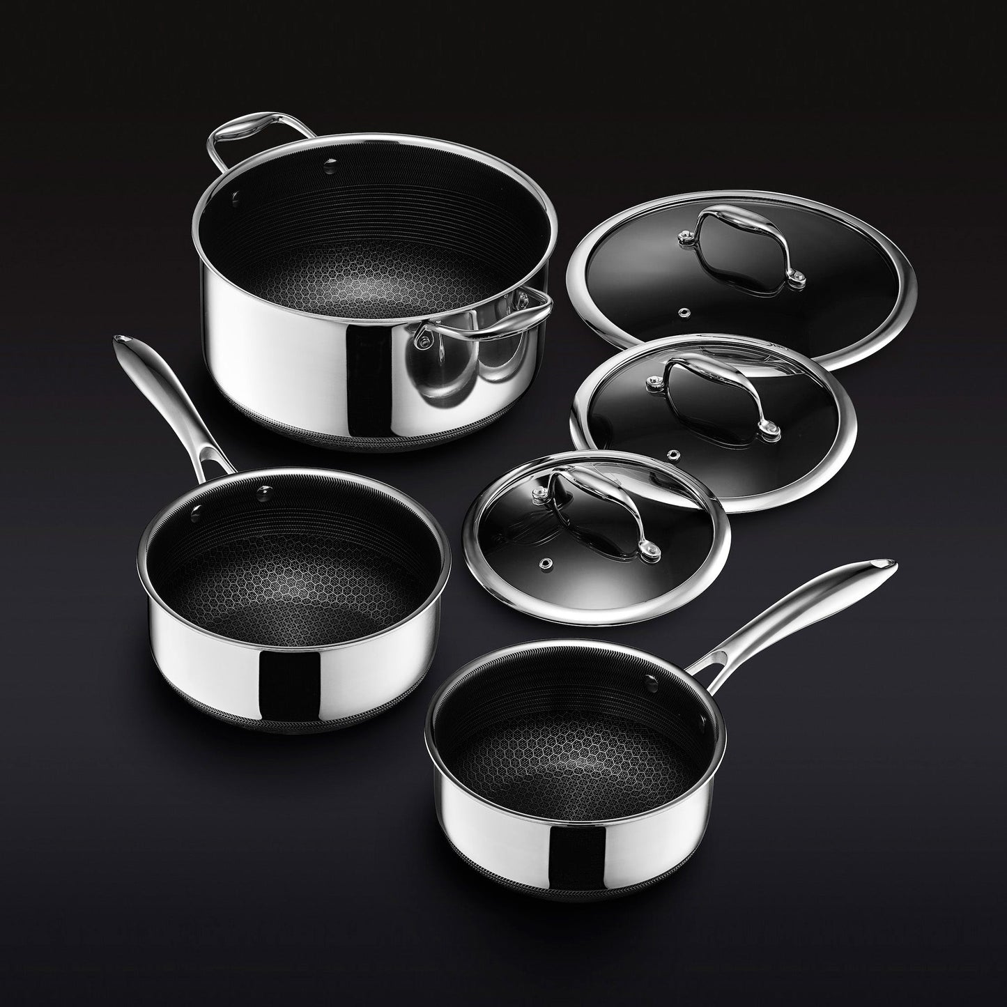 6 Piece Hybrid Non - Stick Cooking Pot Set - Titanpan - 