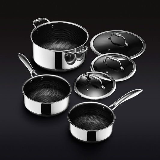 6 Piece Hybrid Non - Stick Cooking Pot Set - Titanpan - 