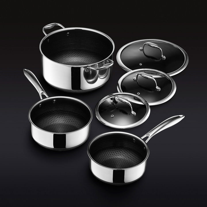 6 Piece Hybrid Non - Stick Cooking Pot Set - Titanpan - 