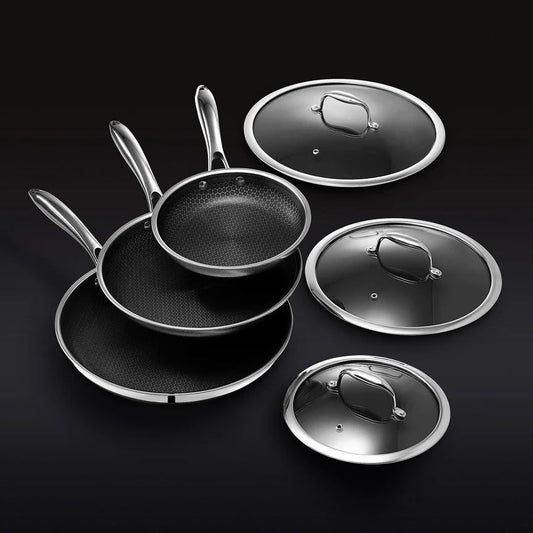 6 piece hybrid Non Stick cooking set - Titanpan - 