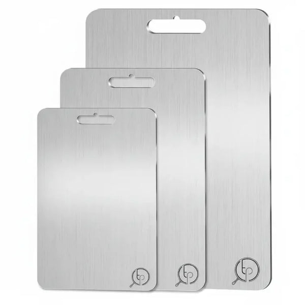 TitanPan titanium cutting boards in three sizes